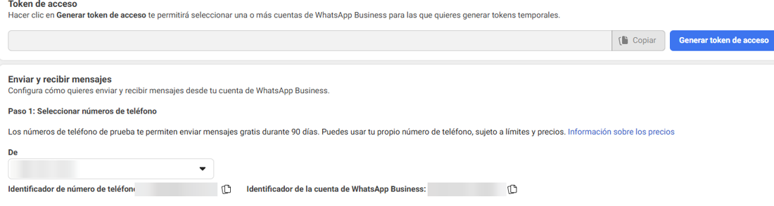 WhatsApp, Configuración de la API con el Identificador de número de teléfono