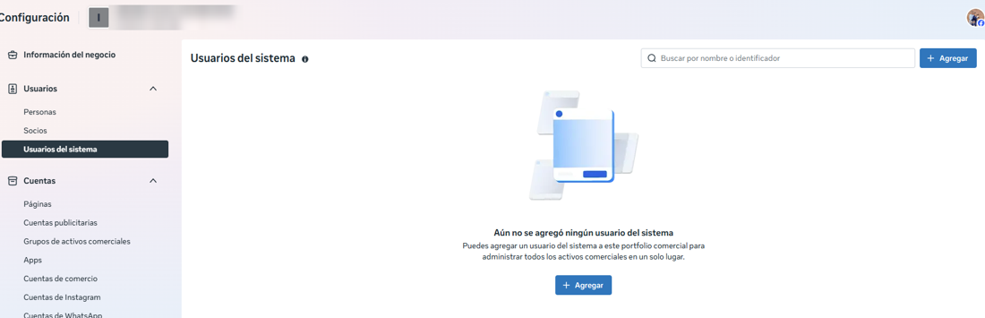 Configuración del negocio, Usuarios del sistema